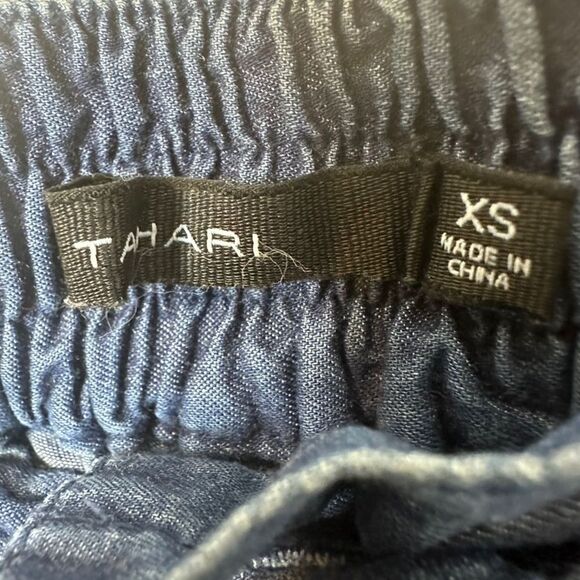 Tahari Women's XS Blue Jogger Chambray Pants Casual Comfort Stretch Fit - Picture 5 of 8